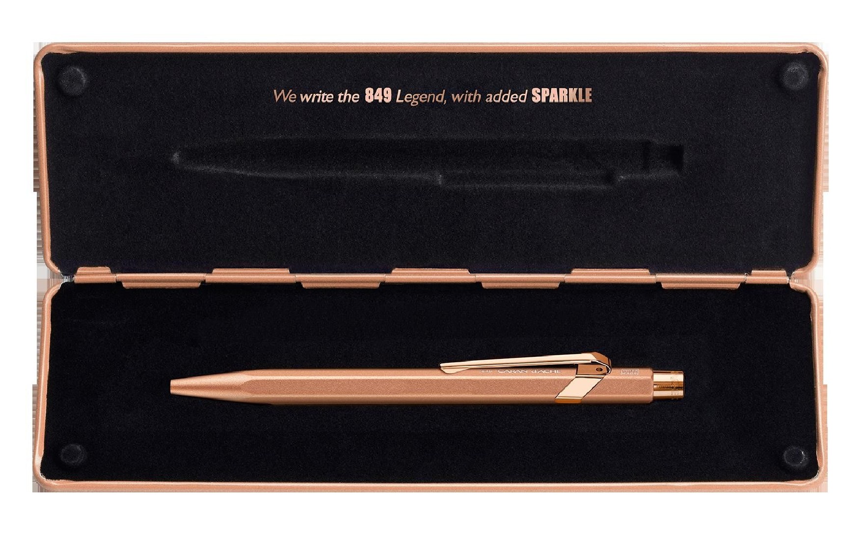 CARAN DACHE 849 with holder brut rose ballpoint pen