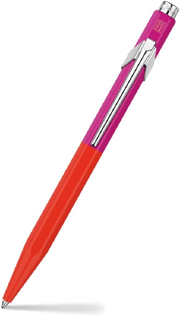 CARAN DACHE 849 Paul Smith warm red and melrose ballpoint pen, with holder 849.337
