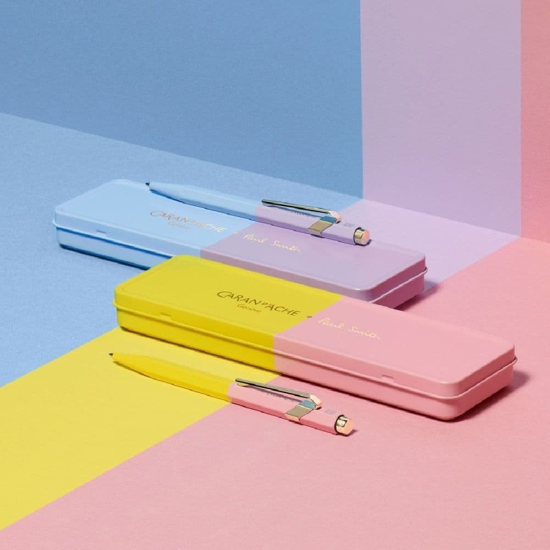 CARAN DACHE 849 Paul Smith Chartreuse Rose ballpoint pen, with holder 849.341