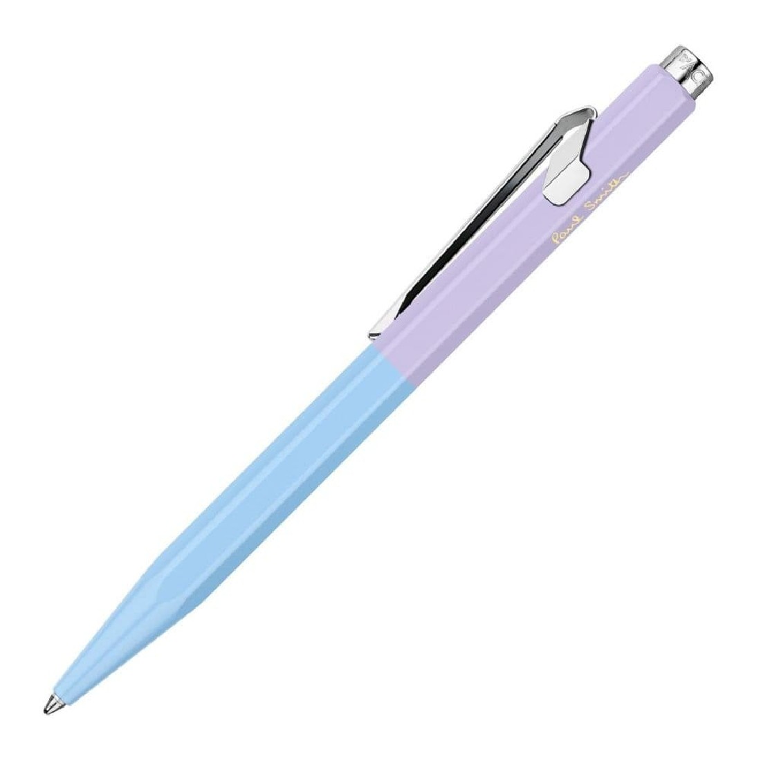 CARAN DACHE 849 Paul Smith Sky Blue and Lavender ballpoint pen, with holder 849.339