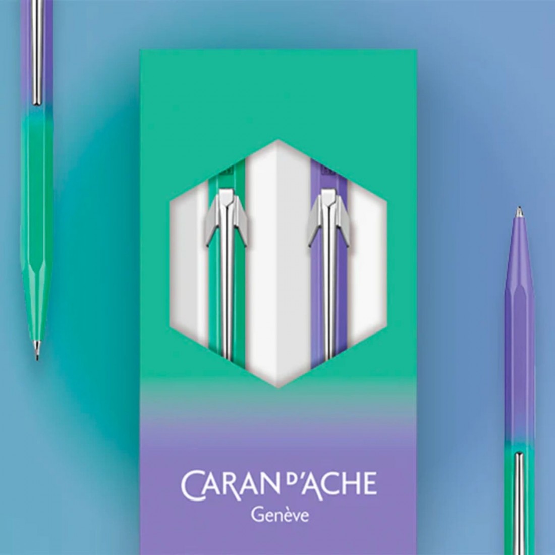 Caran dAche 849 & 844 (ballpen & pencil) Borealis Special Edition Set 8490.703