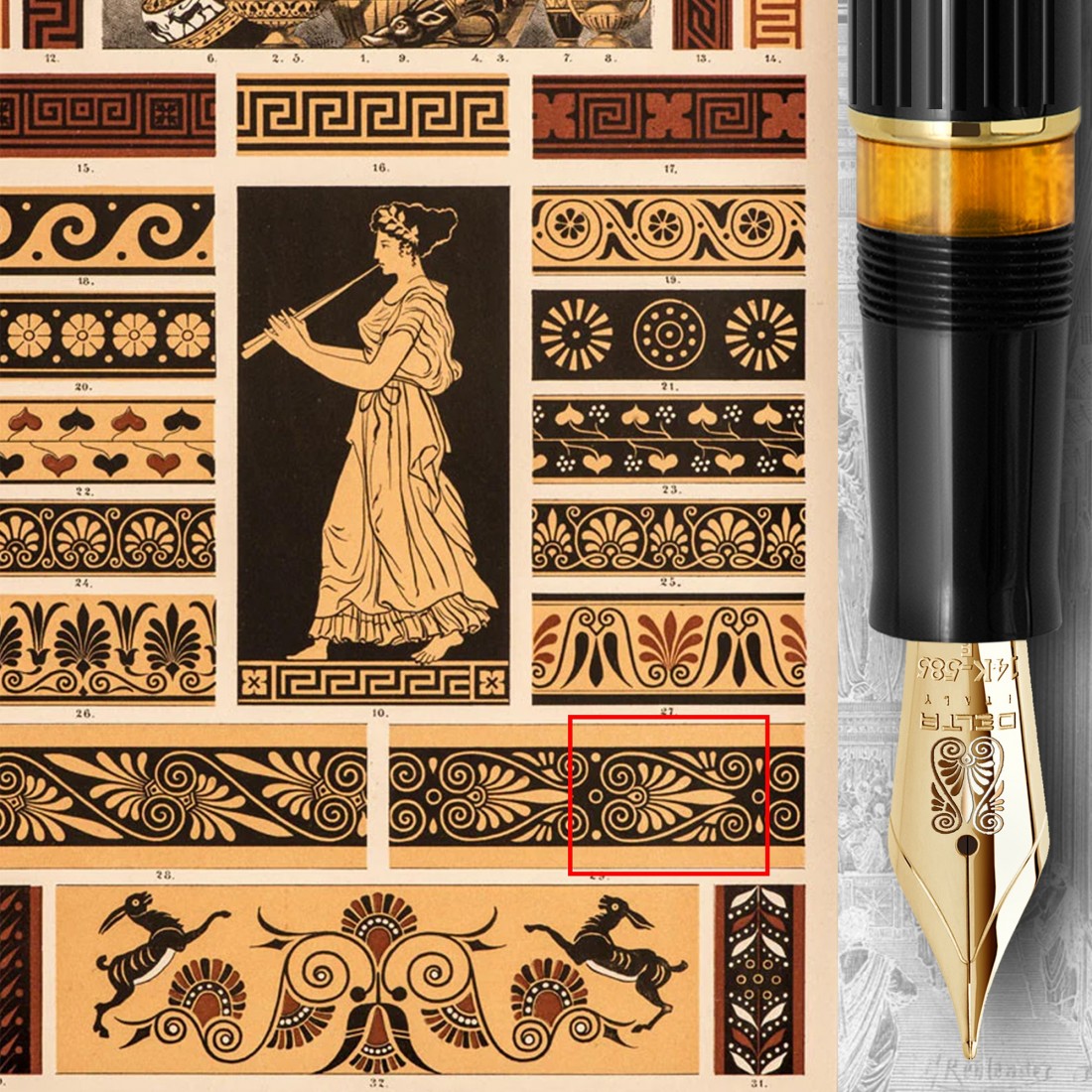 Delta Partenone (Παρθενών) KP (14K Gold Nib) Fountain Pen - Limited Edition