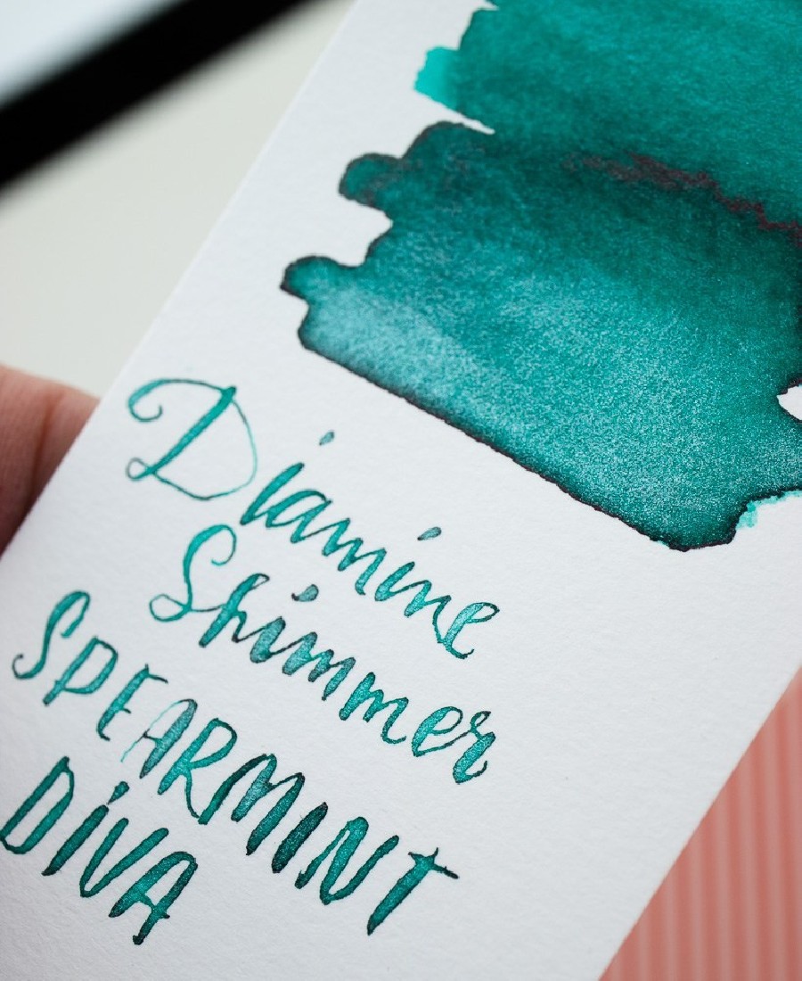 Diamine 50ml Spearmint Diva Fountain pen shimmer ink bottle