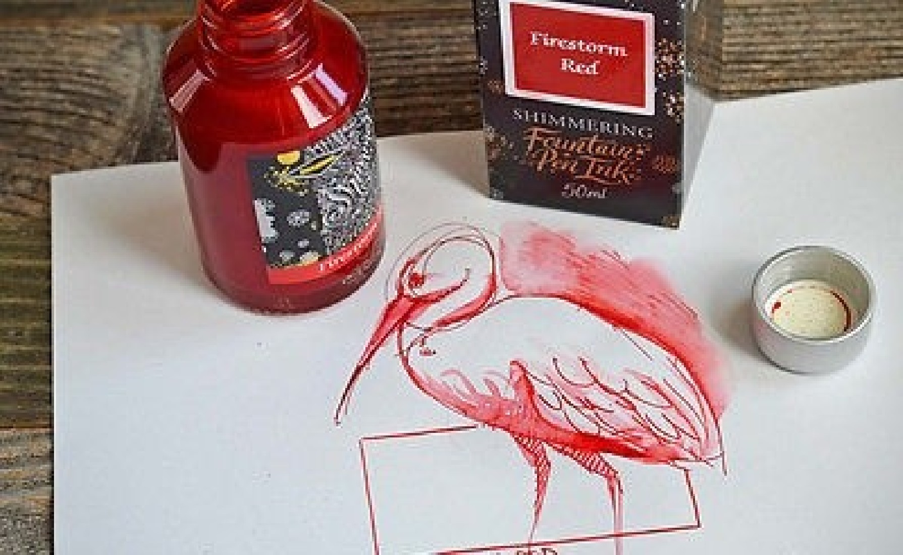 Diamine 50ml Firestorm red Fountain pen shimmer ink bottle