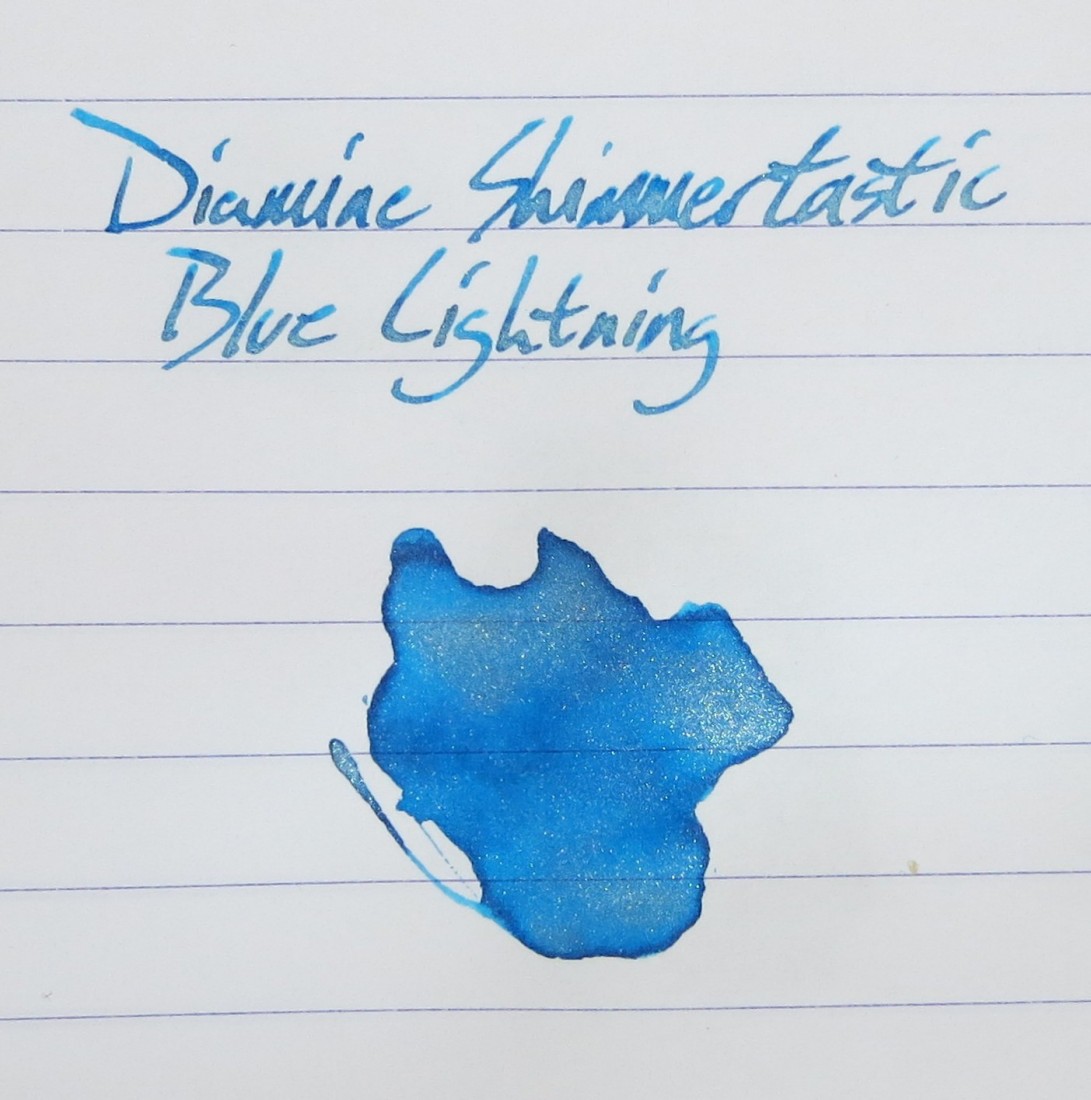 Diamine 50ml Blue Lightning Fountain pen shimmer ink bottle