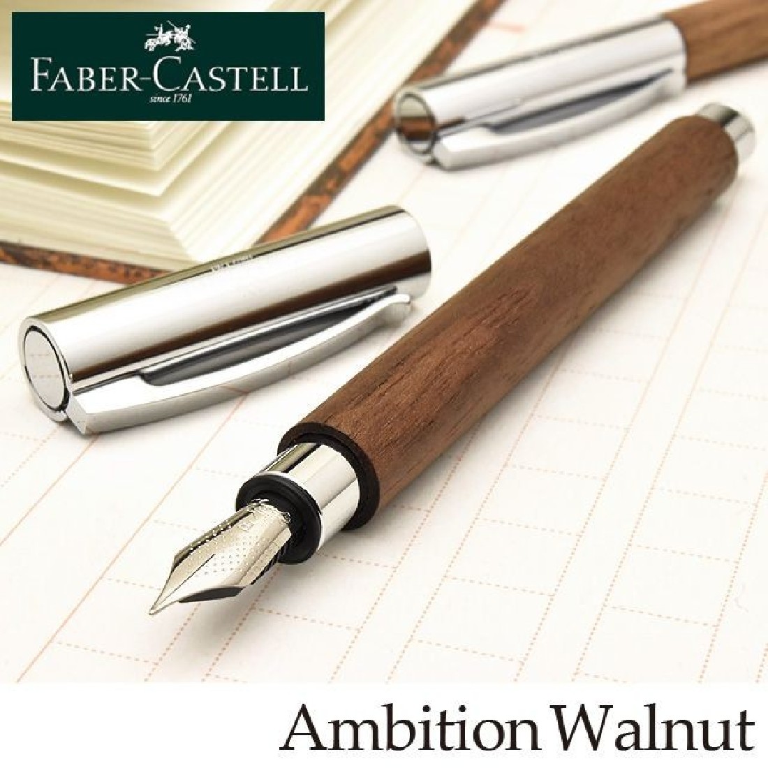 Faber Castell Ambition Walnut Wood Fountain Pen 148580 FC