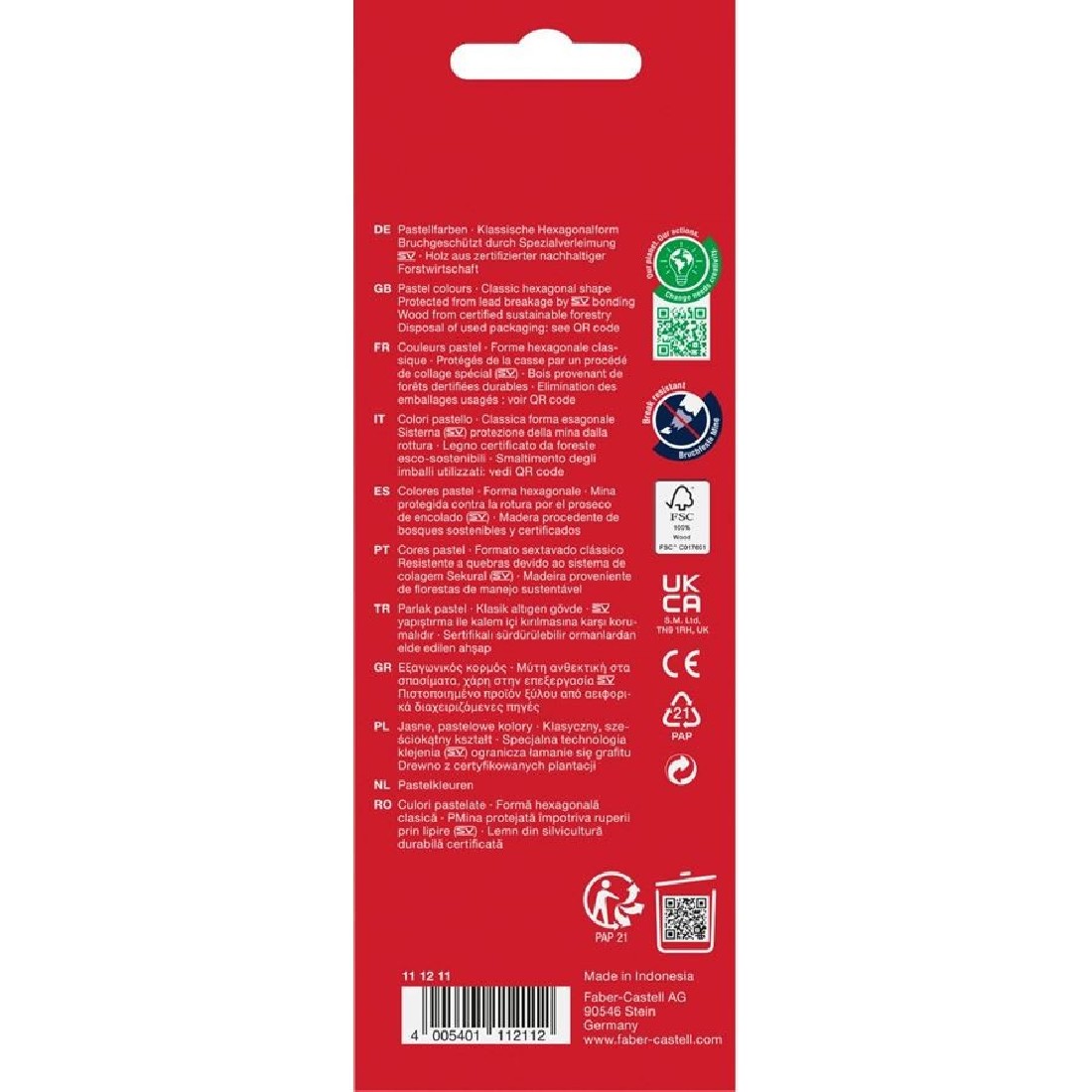 Faber Castell Pastel colour pencil pack of 10, 111211