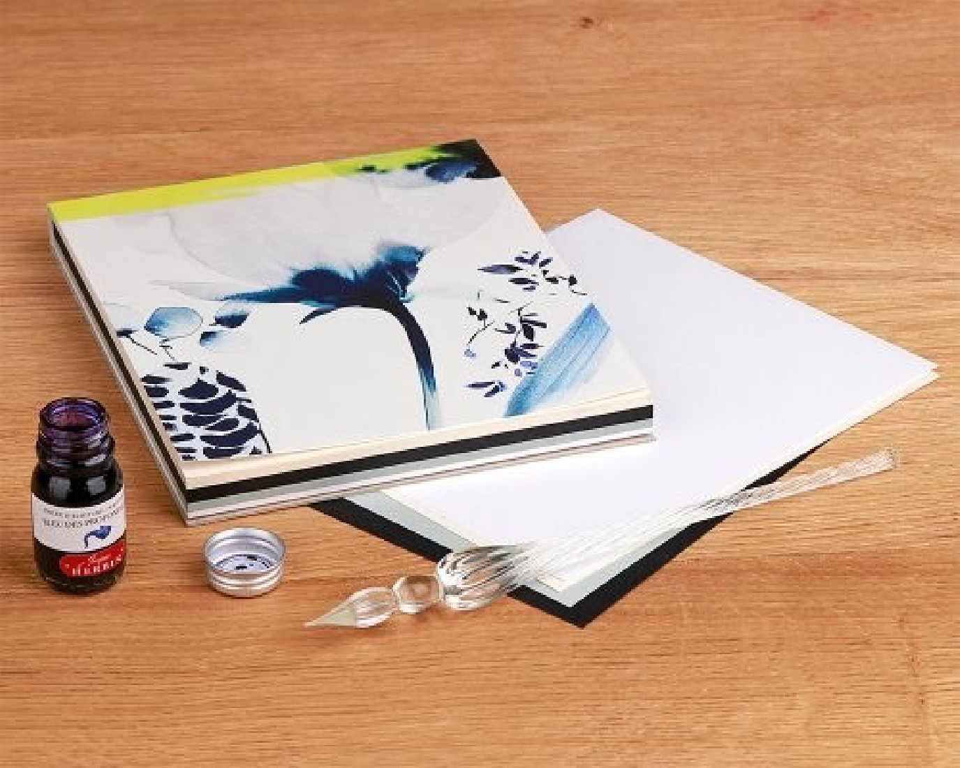 Clairefontaine Calligraphie set with glass pen, art notebook ang bottled ink