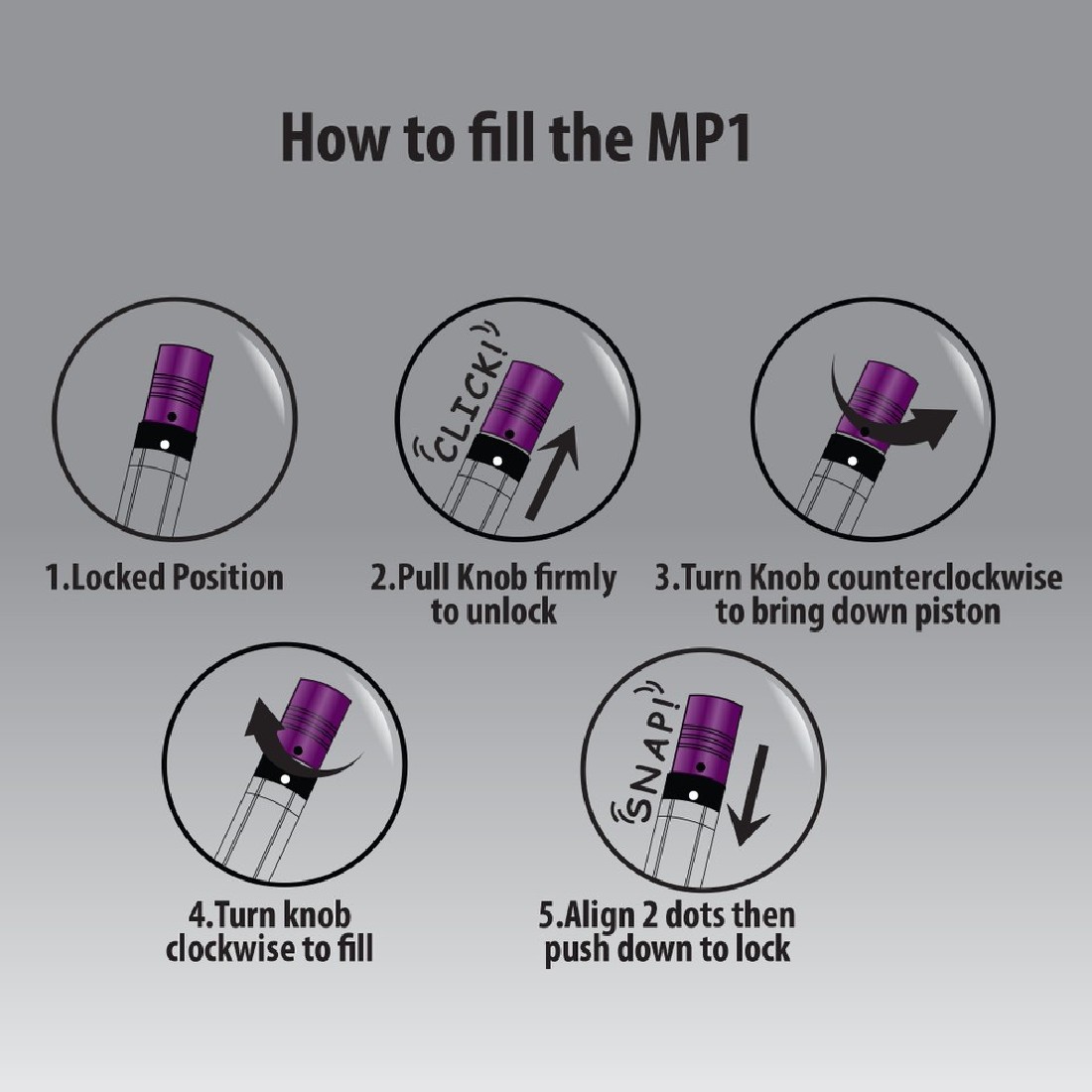 Monteverde USA MP1 Collectible Lock-It Piston Technology Fountain Pen Black Noir MV32133