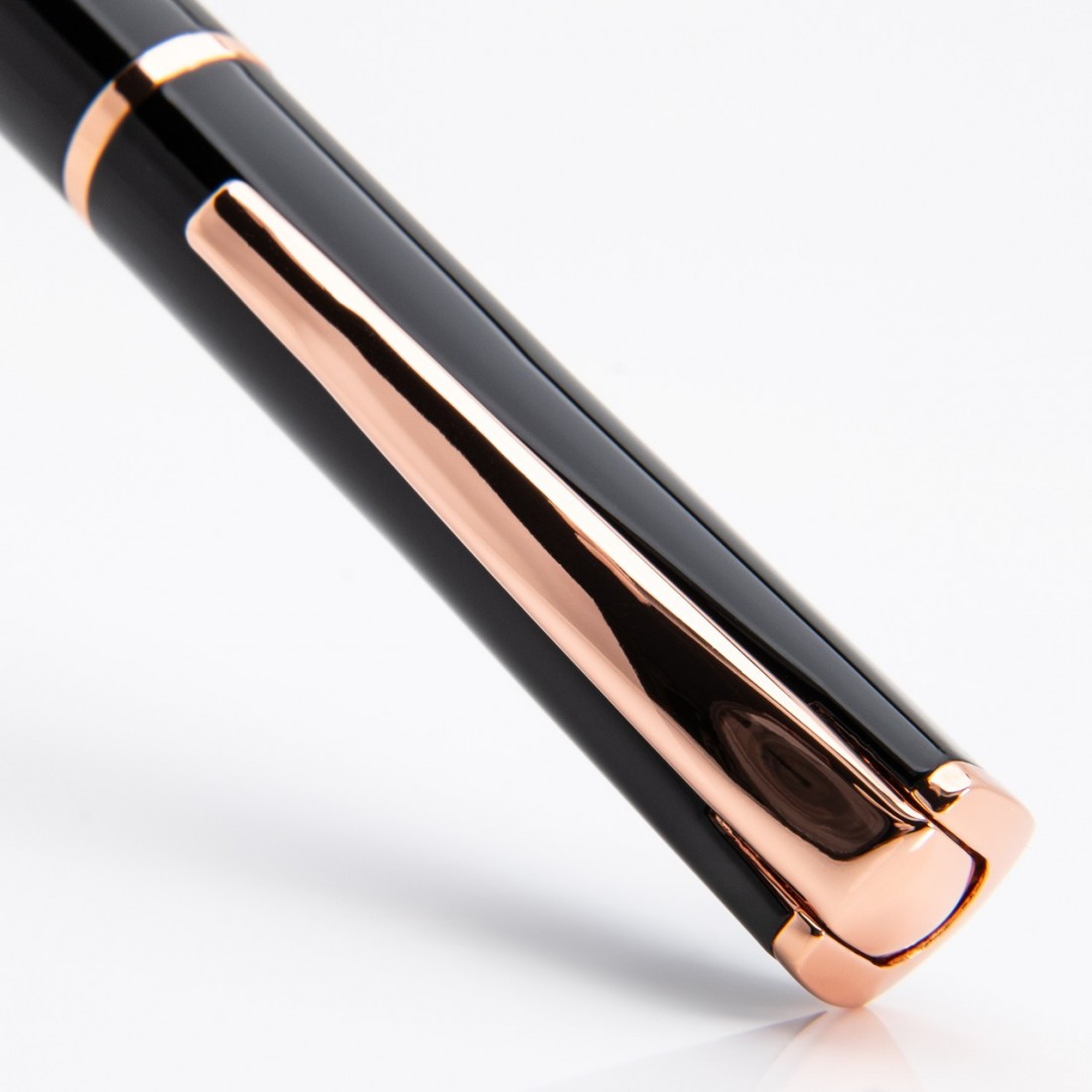 Monteverde USA Impressa, Ballpoint Pen, Black with Rose Gold Metal Trim MV29865