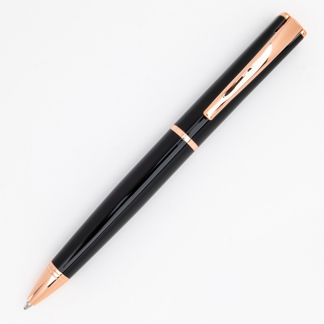 Monteverde USA Impressa, Ballpoint Pen, Black with Rose Gold Metal Trim MV29865