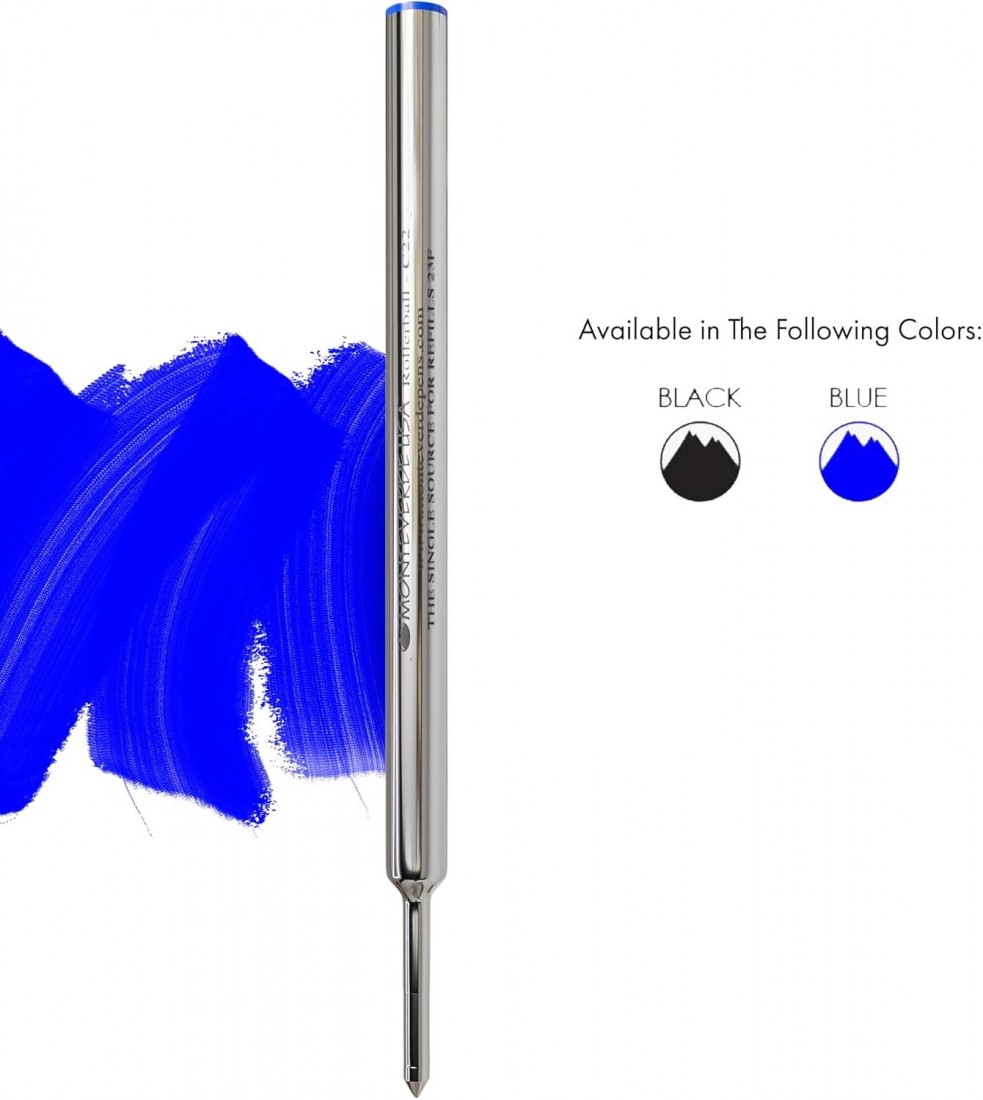 Monteverde Rollerball Refill to Fit Cross Rolleball Pens, Fine Point,  2 per Pack (C222BU)