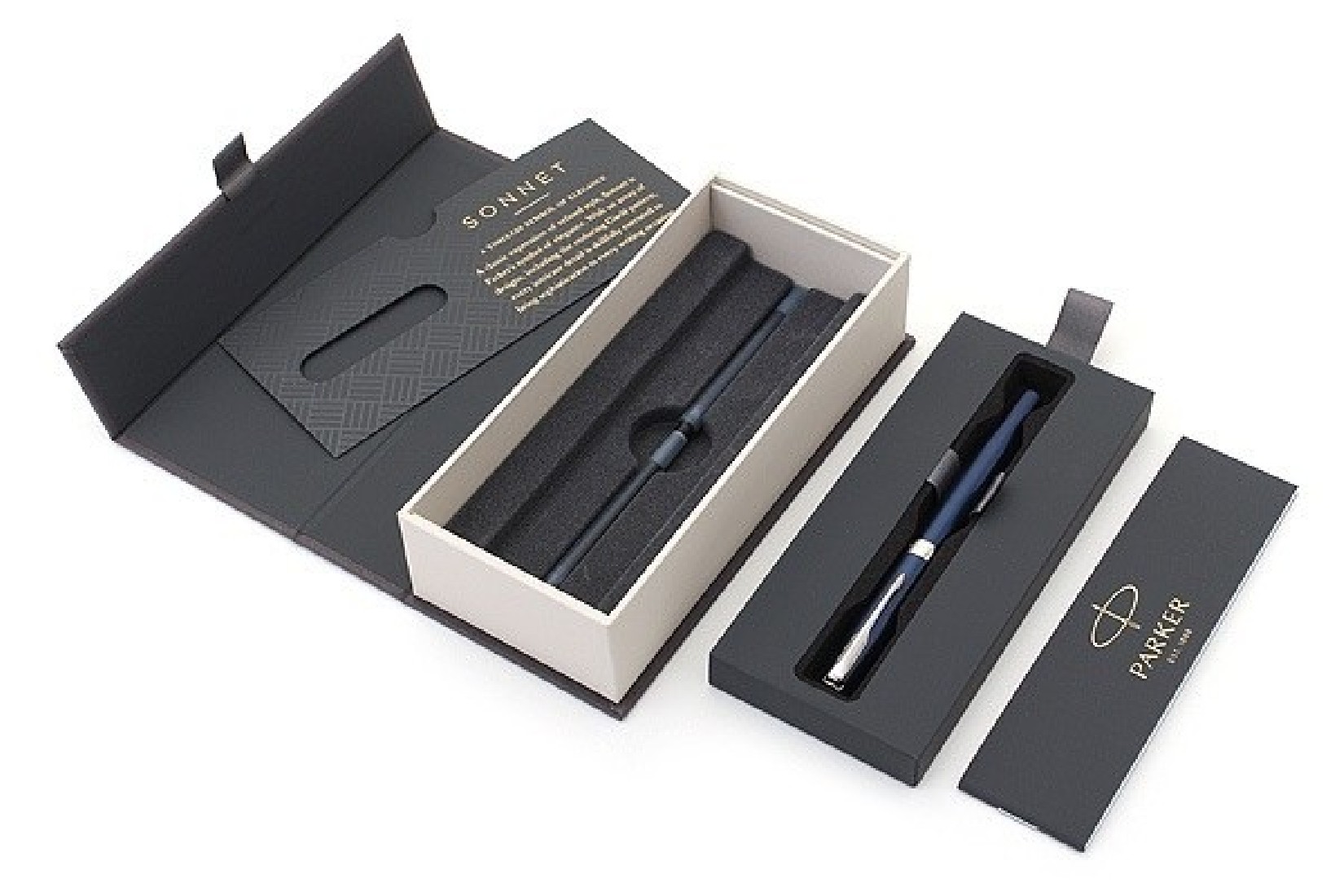 Parker Sonnet Blue Lacquer - Chrome Trim Steel Nib Fountain Pen