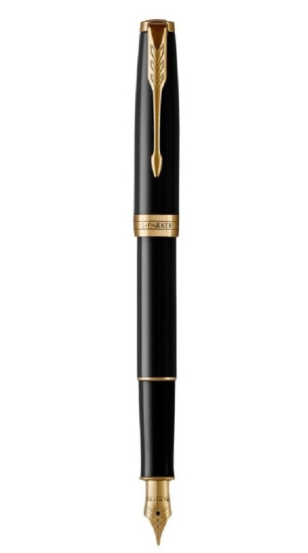 Parker Sonnet Black Lacquer - Gold Trim Steel Nib Fountain Pen