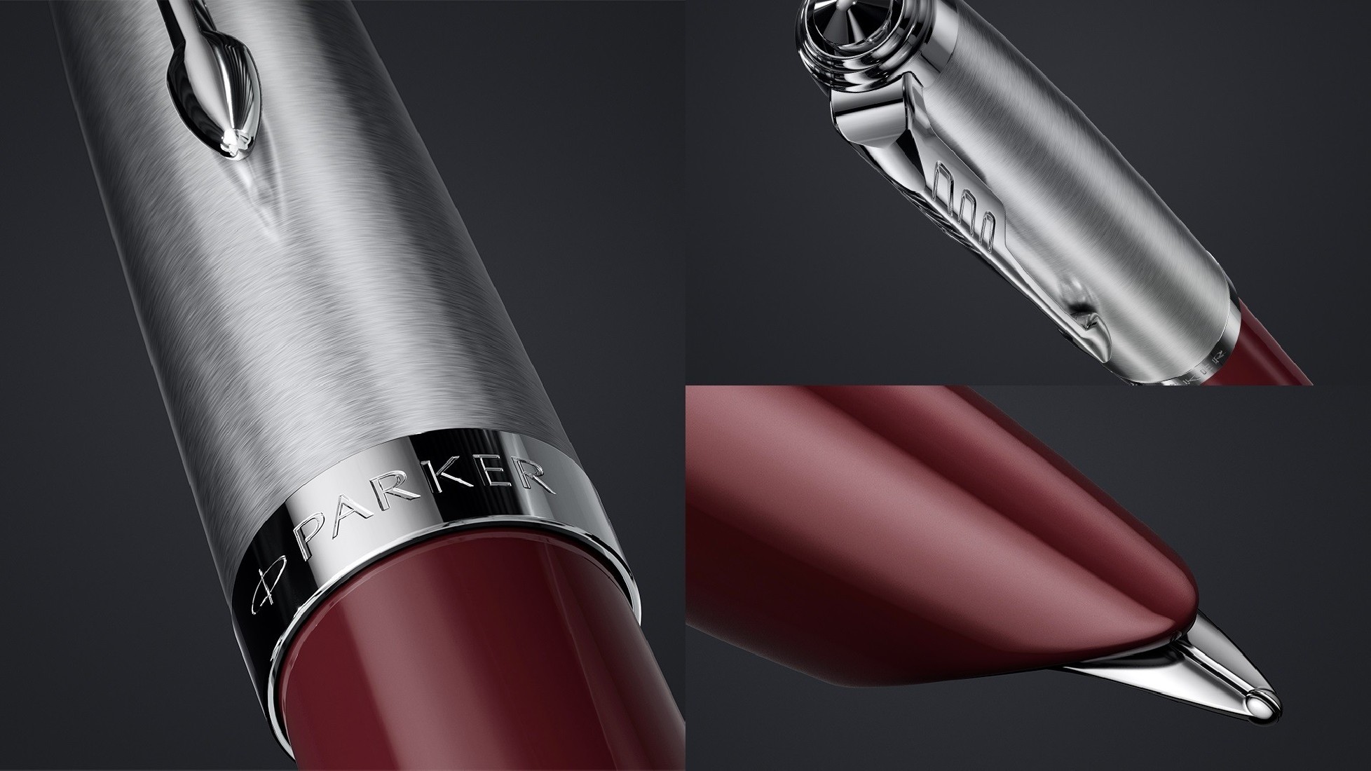 PARKER 51 BURGUNDY RESIN CHROME TRIM FOUNTAIN PEN STEEL NIB