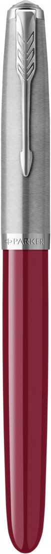 PARKER 51 BURGUNDY RESIN CHROME TRIM FOUNTAIN PEN STEEL NIB