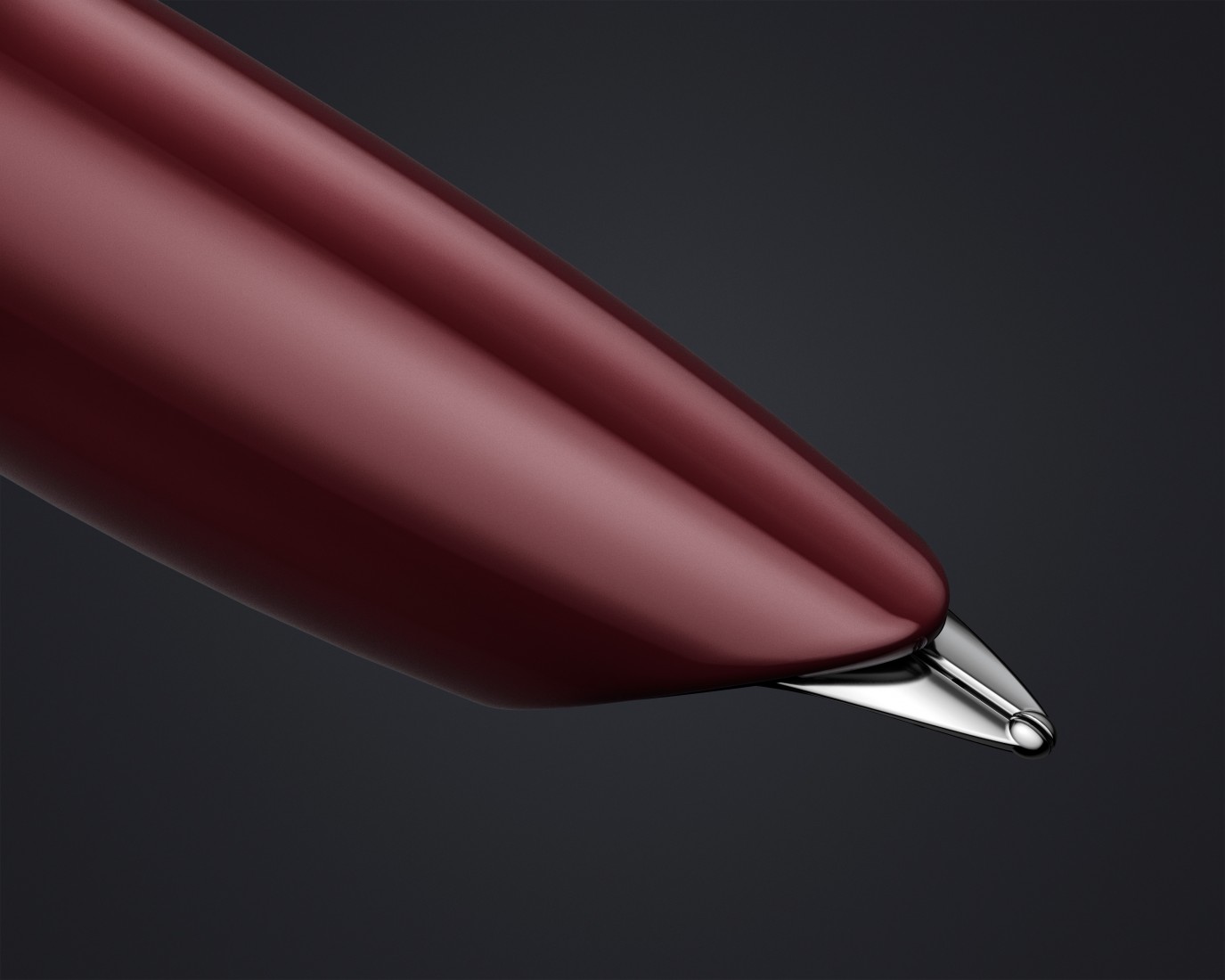 PARKER 51 BURGUNDY RESIN CHROME TRIM FOUNTAIN PEN STEEL NIB
