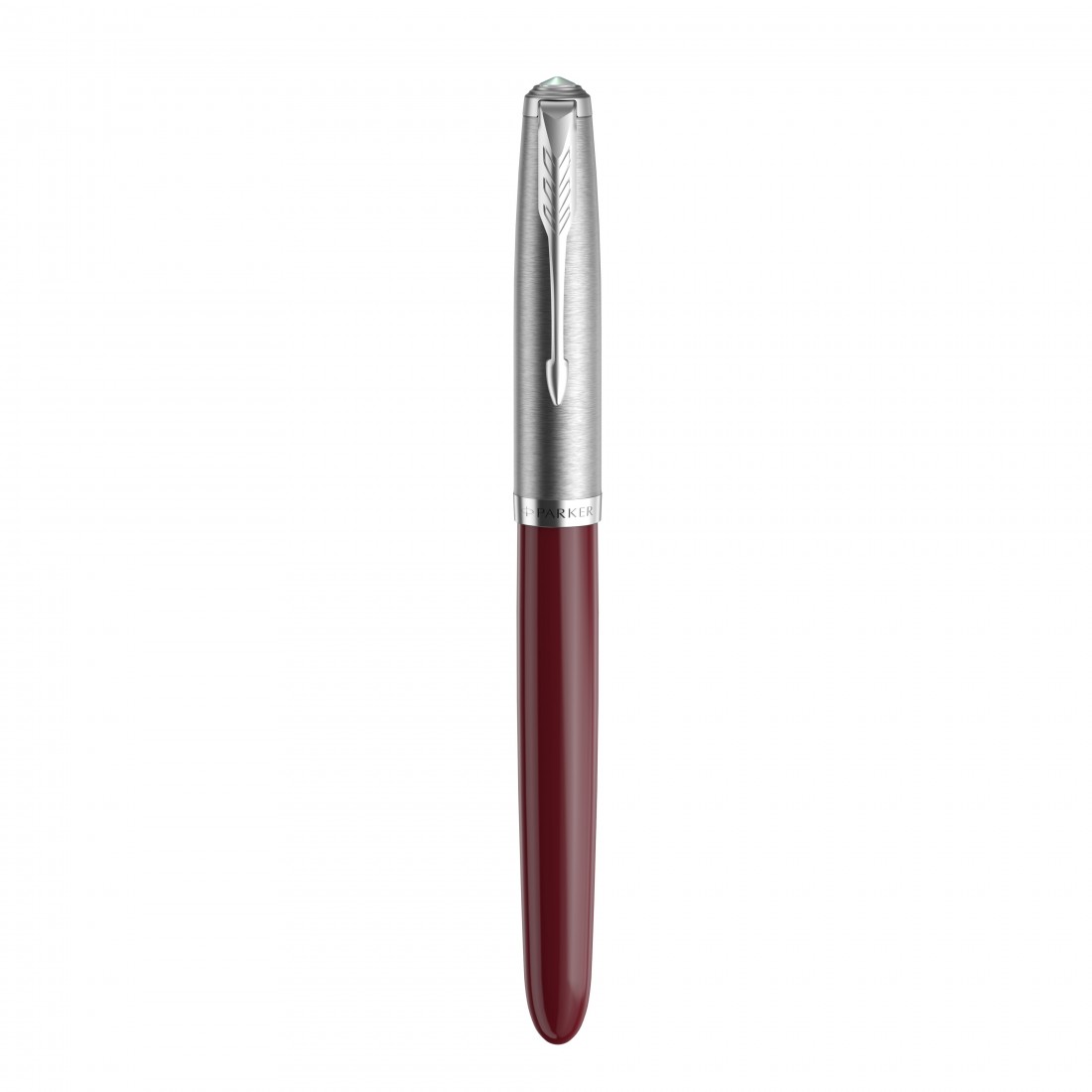 PARKER 51 BURGUNDY RESIN CHROME TRIM FOUNTAIN PEN STEEL NIB