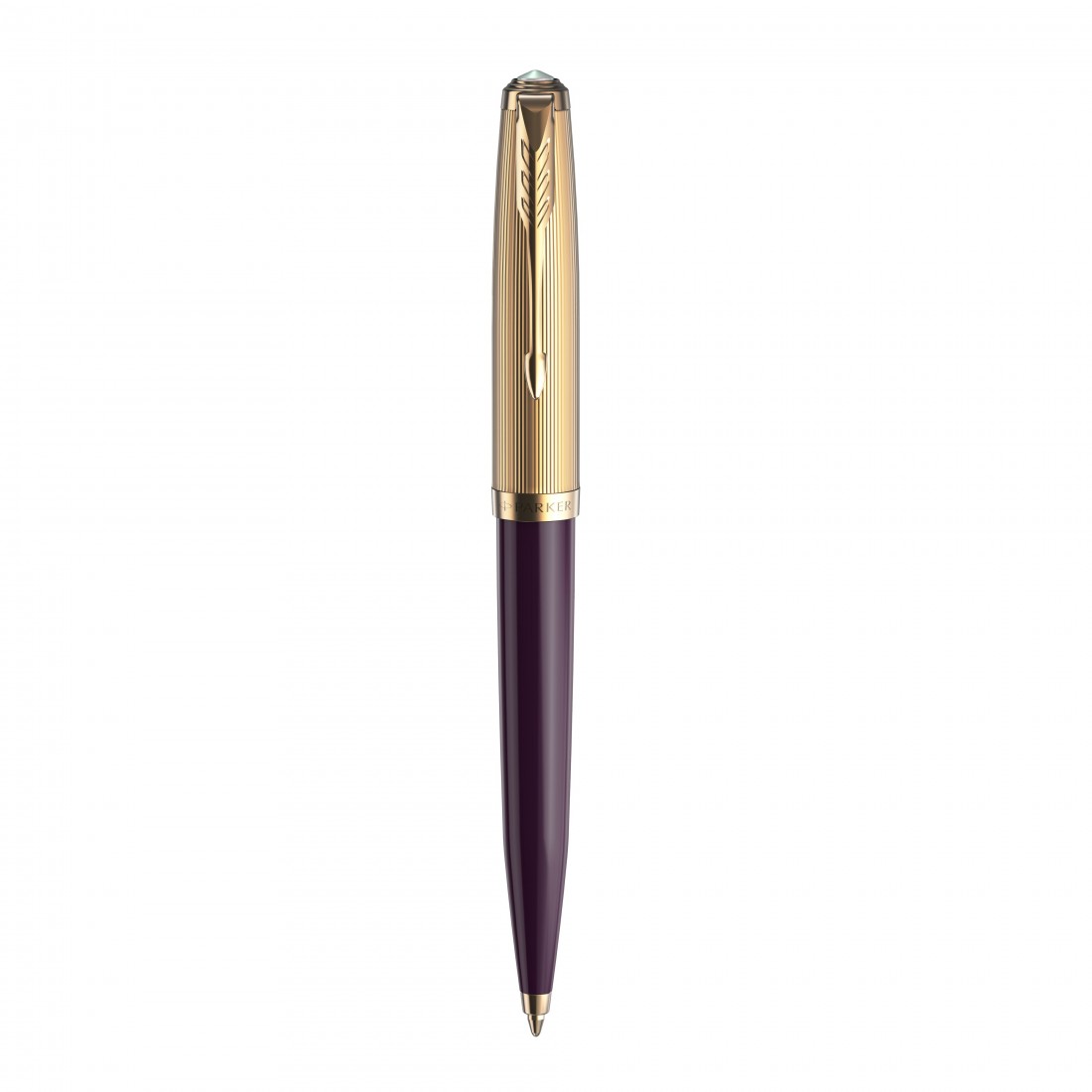 PARKER 51 DELUXE PLUM RESIN GOLD TRIM BALLPOINT PEN