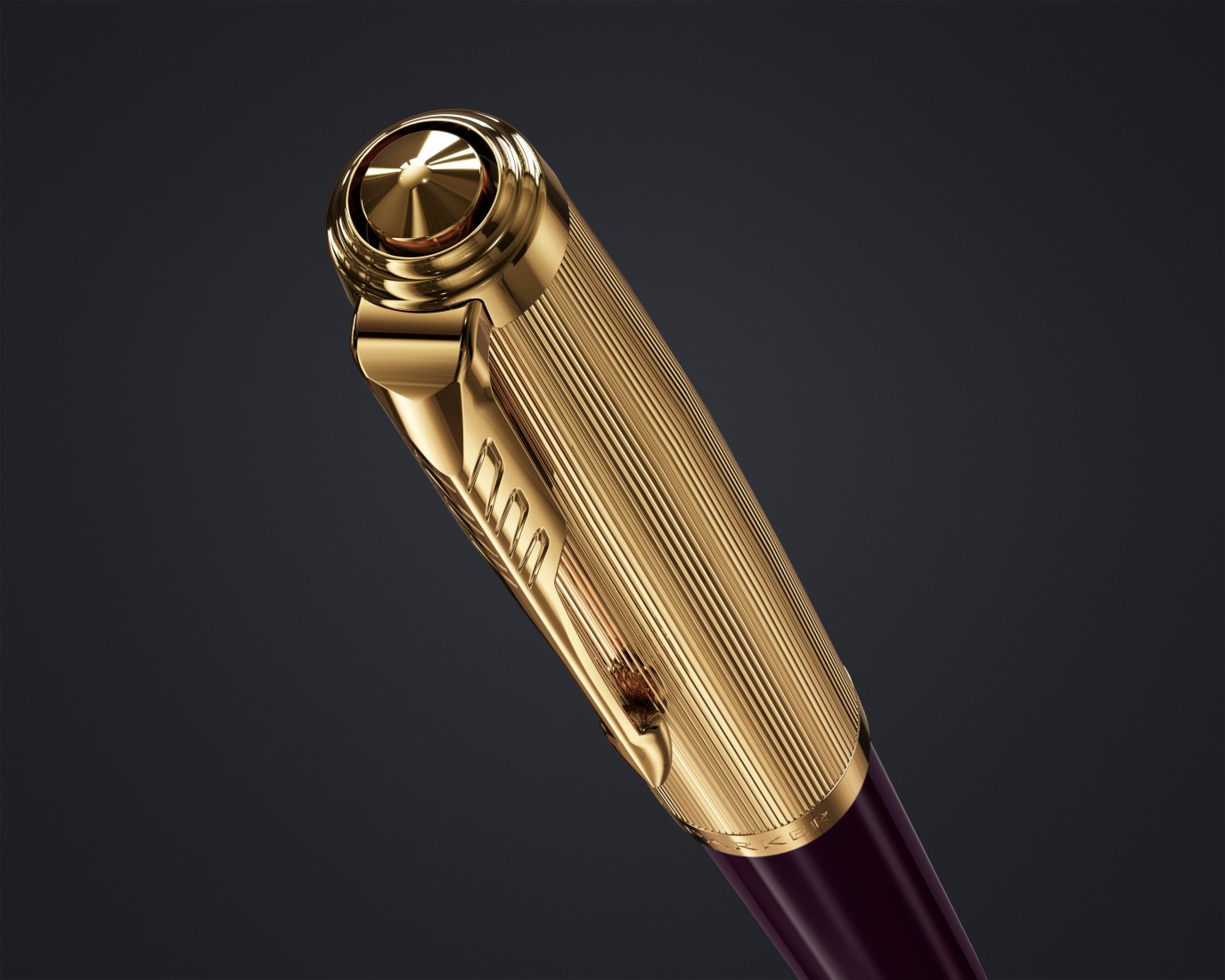 PARKER 51 DELUXE PLUM RESIN GOLD TRIM BALLPOINT PEN