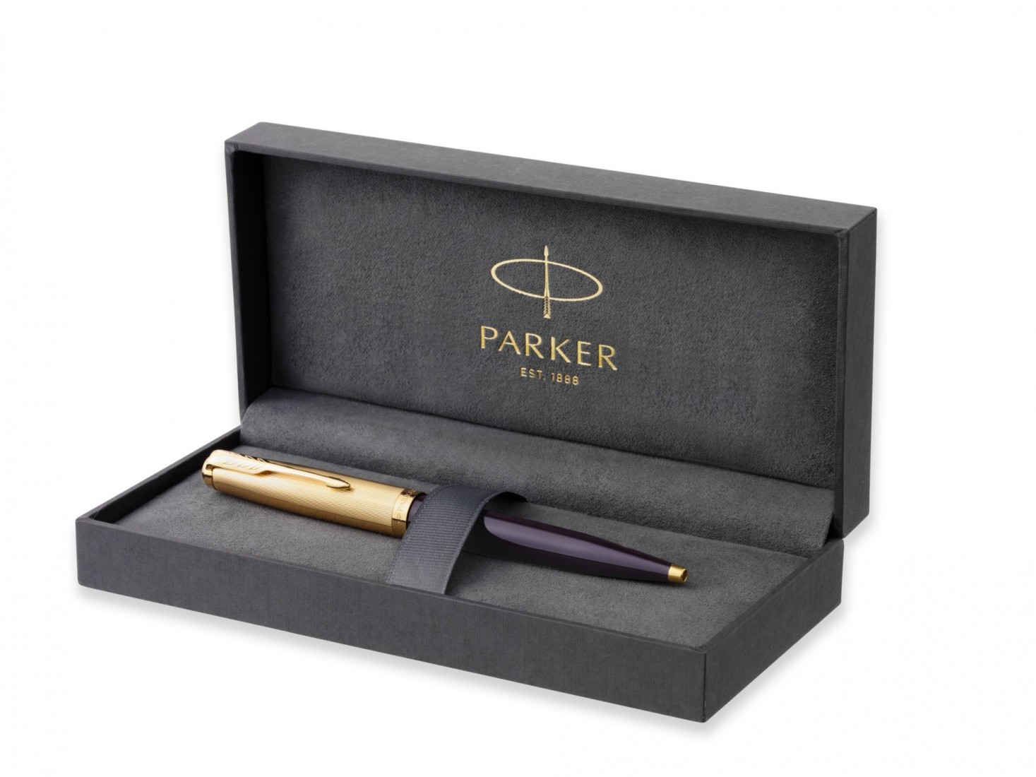 PARKER 51 DELUXE PLUM RESIN GOLD TRIM BALLPOINT PEN