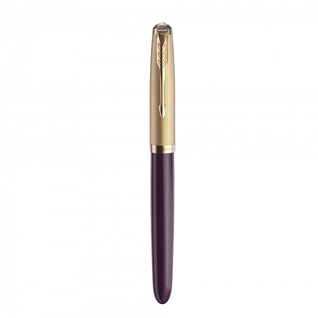 PARKER 51 DELUXE PLUM RESIN GOLD TRIM FOUNTAIN PEN - 18K SOLID GOLD  NIB
