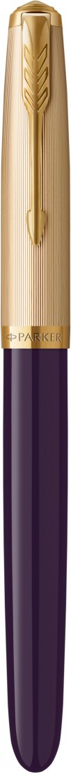 PARKER 51 DELUXE PLUM RESIN GOLD TRIM FOUNTAIN PEN - 18K SOLID GOLD  NIB