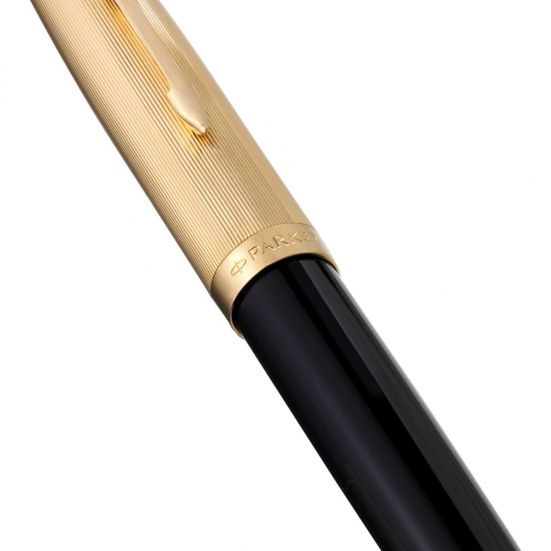 PARKER 51 DELUXE BLACK RESIN GOLD TRIM FOUNTAIN PEN - 18K SOLID GOLD  NIB