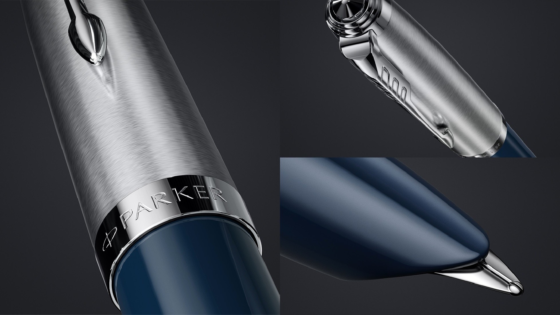 PARKER 51 MIDNIGHT BLUE RESIN CHROME TRIM FOUNTAIN PEN STEEL NIB