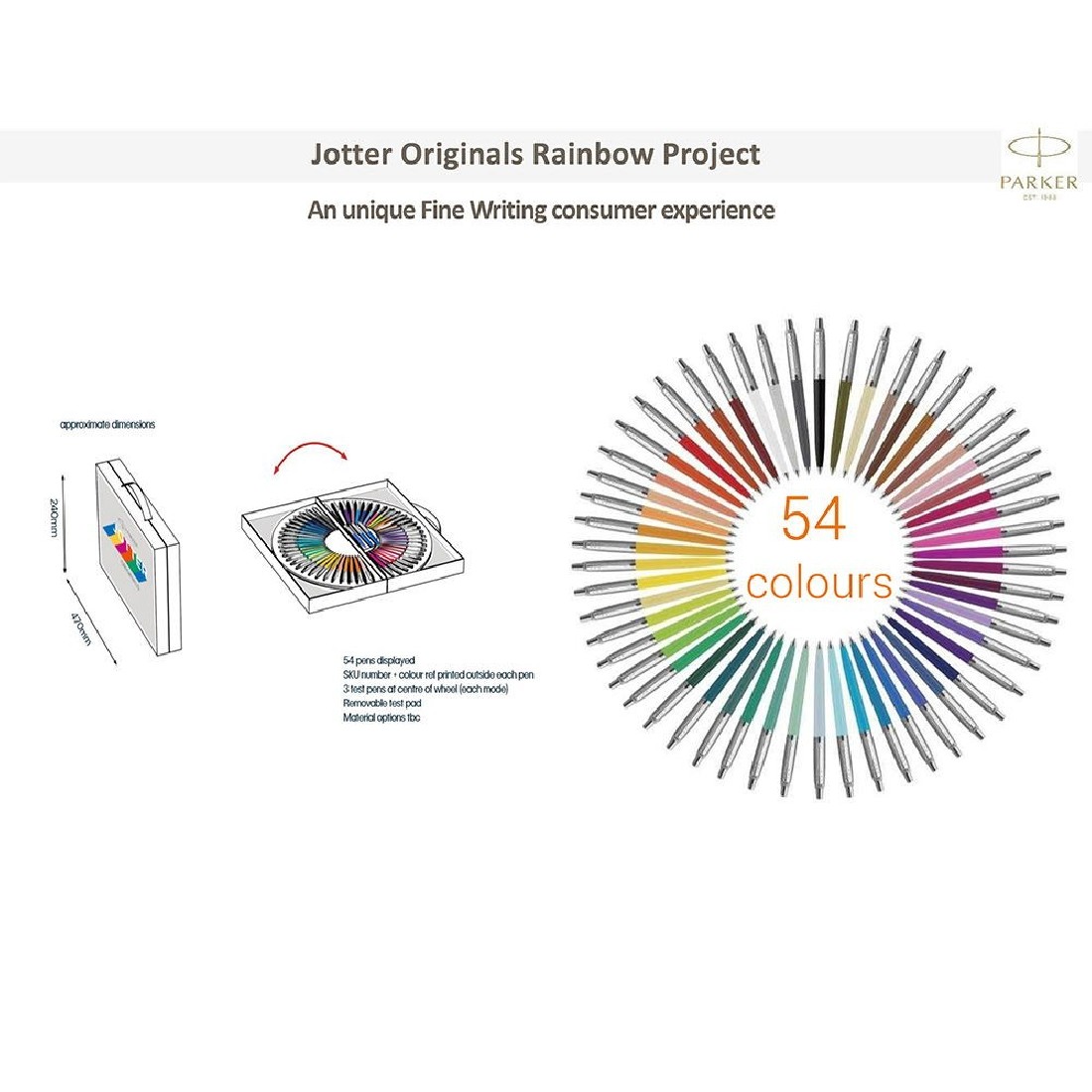 Parker Jotter Original CT Limited Edition Rainbow Set 54 Pieces