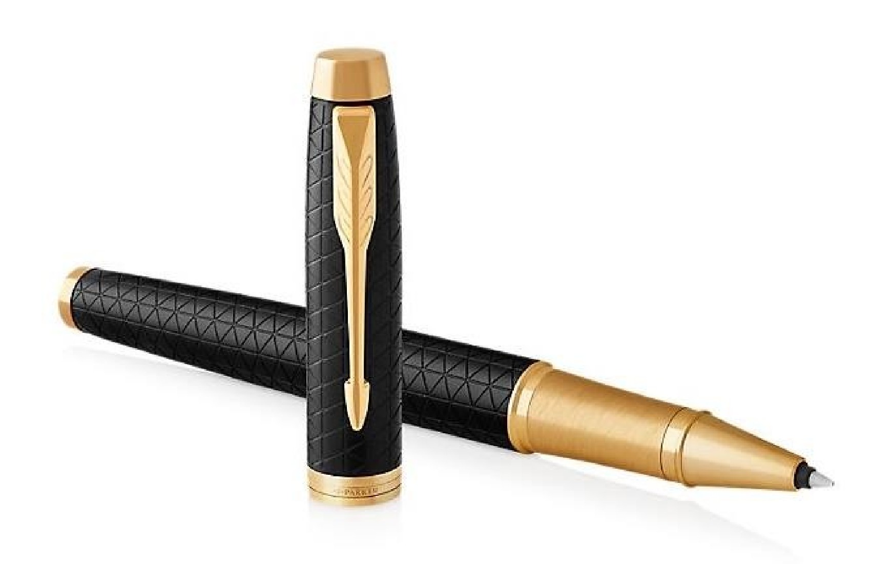 Parker IM Premium Black Gold GT Set Rollerball and Notebook PA