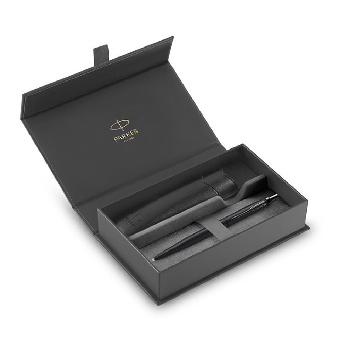 Parker Jotter XL Monochrome matte black ballpen and Black Pouch P