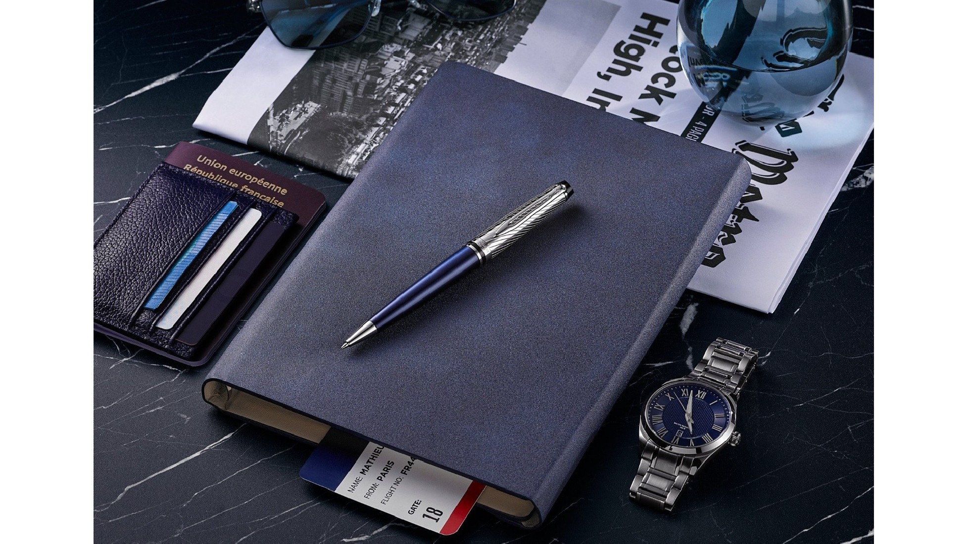 Waterman Expert Deluxe Metallic Blue Lacquer CT ballpoint pen