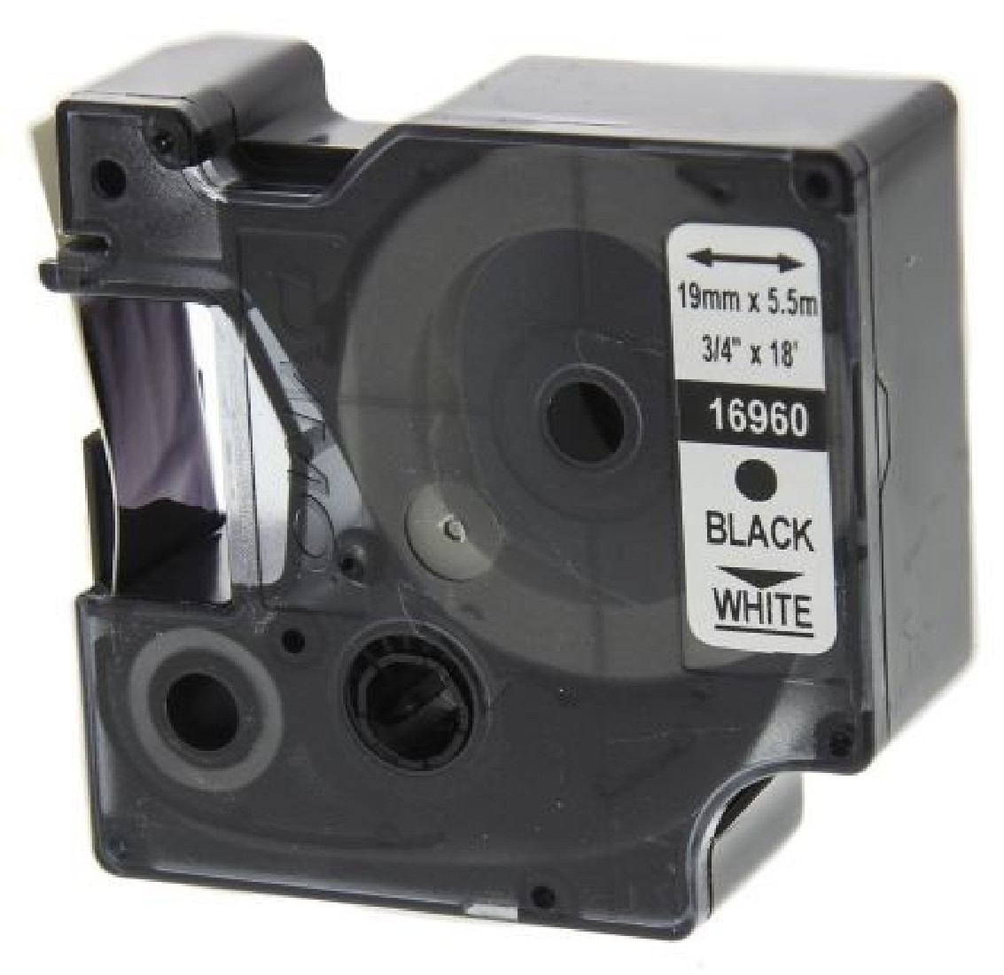 DYMO 16960 D1 19MM X 5,5M PERMANENT POLYESTERTAPE BLACK ON  WHITE S0718070