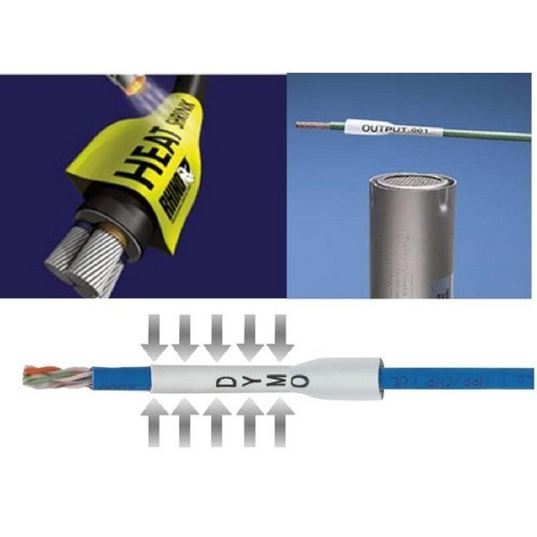 DYMO RHINO 9MM X 1.5Μ ΗΕΑΤ SHRINK TUBE WHITE D18053