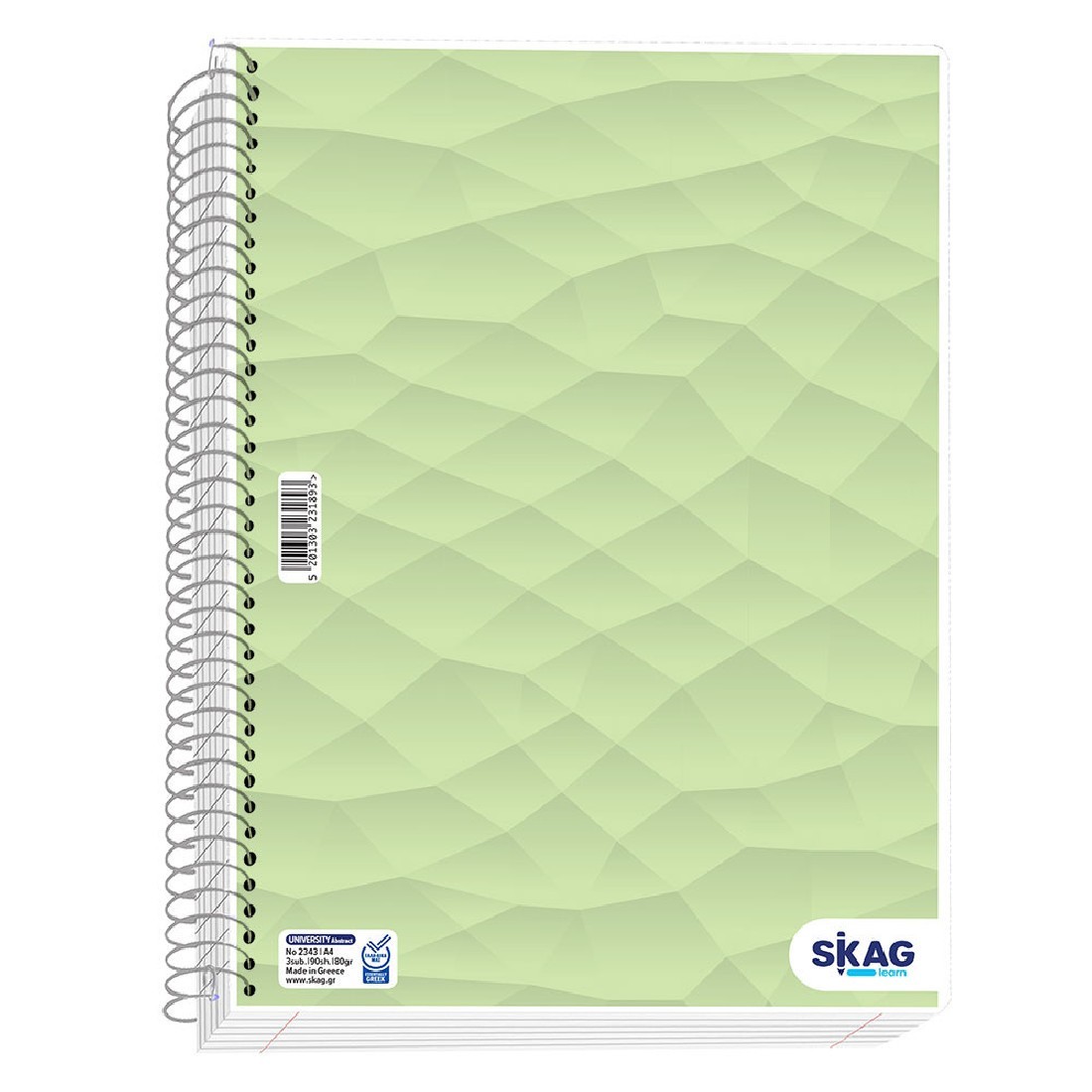 Τετράδιο σπιράλ  Β5 2θεμ. 60sh. University Laminated No.2332 Skag.