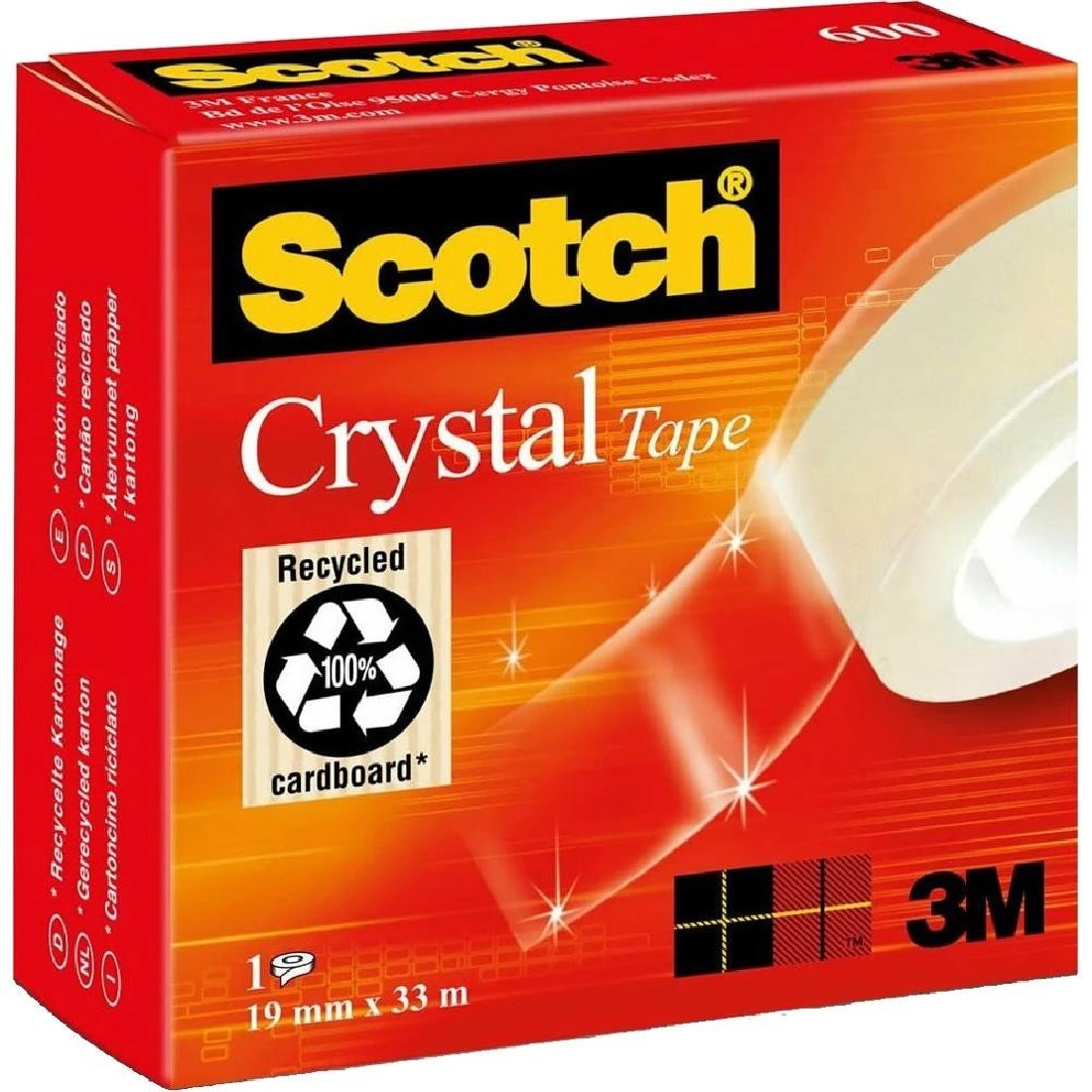 Σελοτειπ 19Χ33mm Crystal Scotch 3M