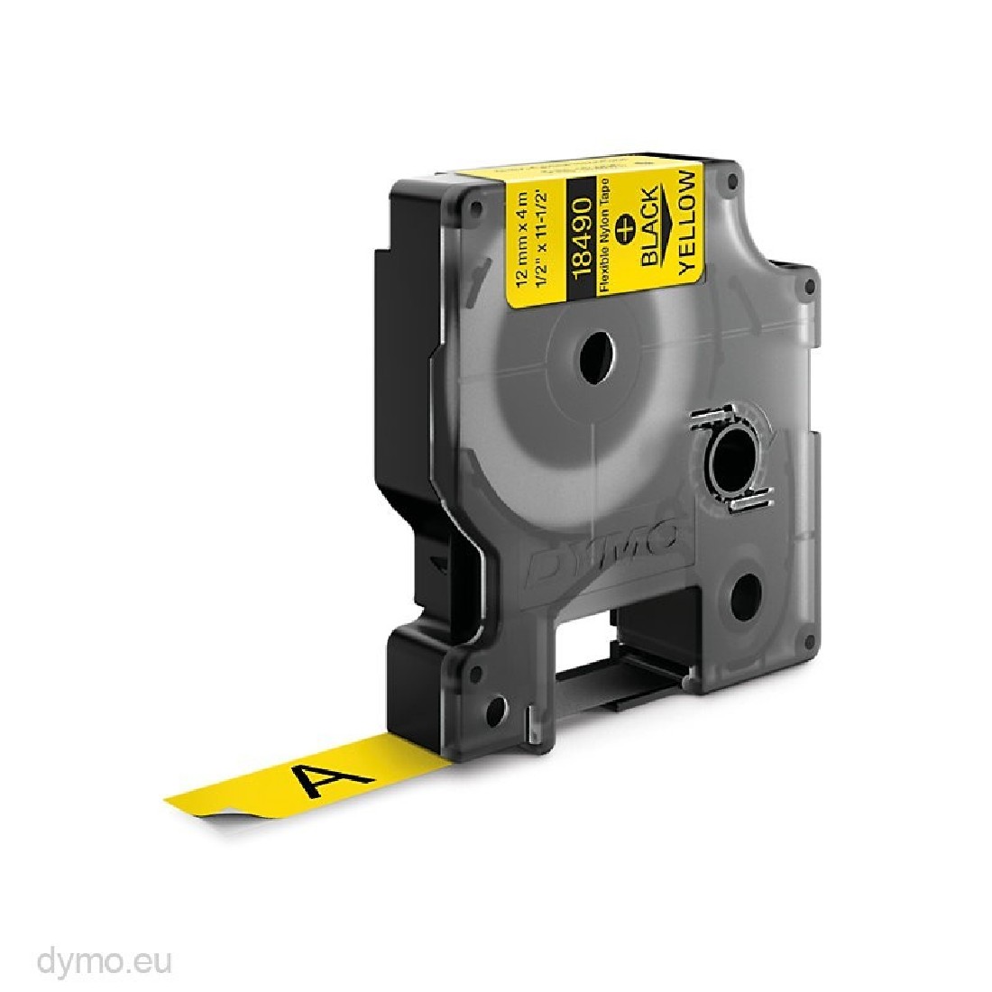 DYMO RHINO 12MM X 3.5Μ FLEXIBLE NYLON YELLOW D18490