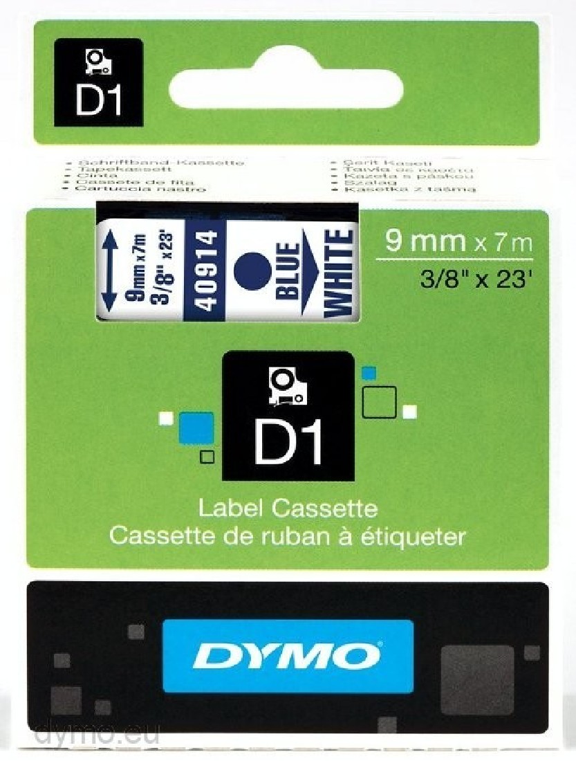 DYMO 40914 D1 ΤΑΡΕ 9ΜΜx7M BLUE on WHITE S0720690