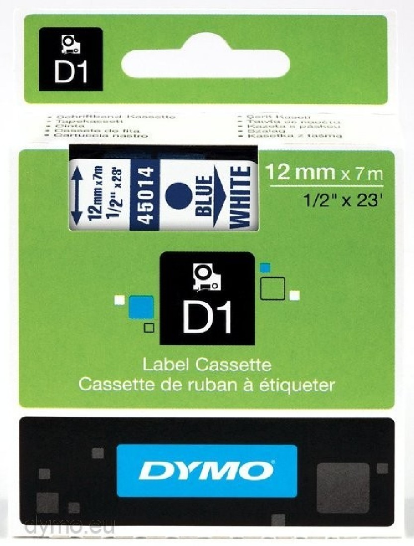 DYMO 45014 D1 ΤΑΡΕ 12MMx7M BLUE on WHITE S0720540