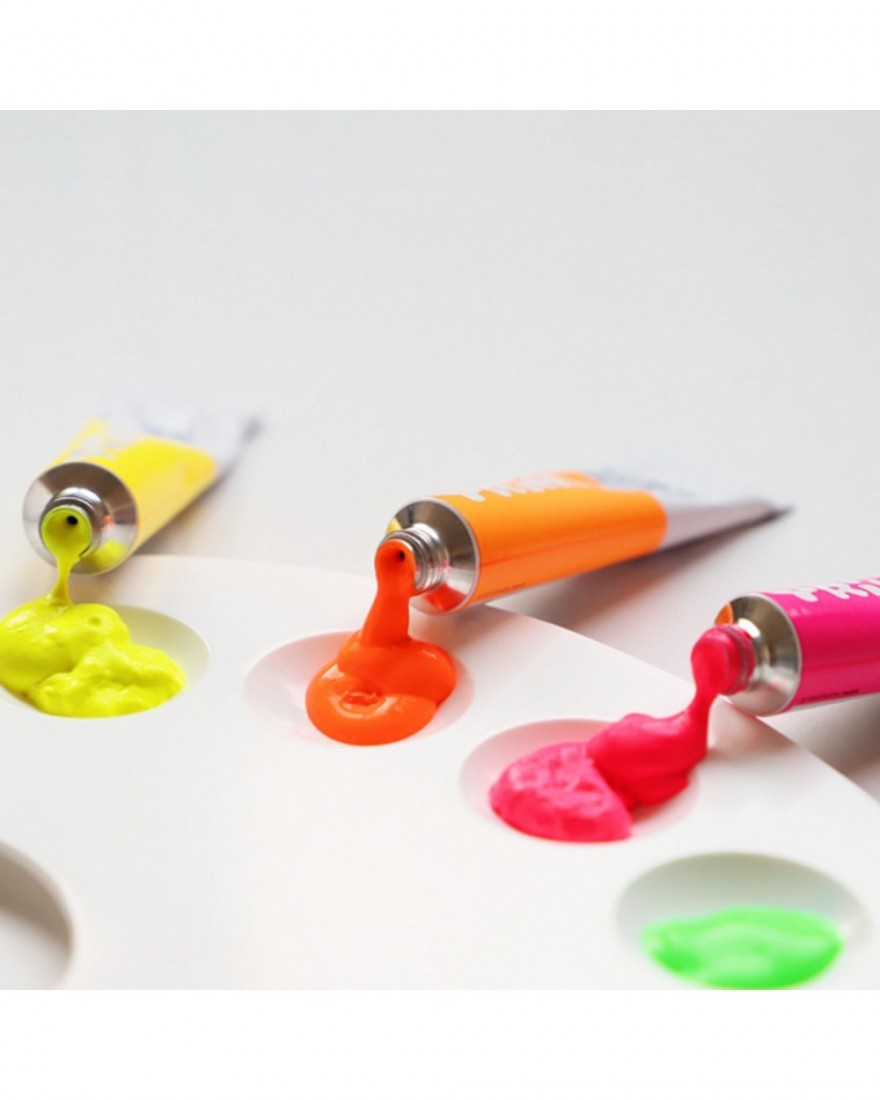 Σετ Τέμπερες με Πινέλο 12mlx12 Fluo & Metal 450T12FMP  Primo