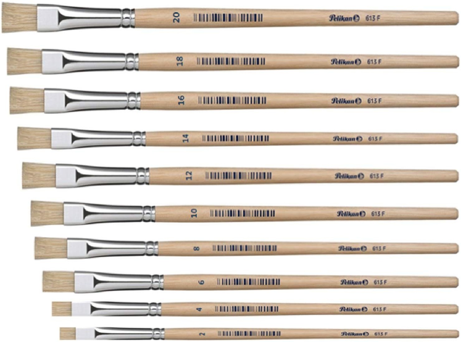 Πινέλο Πλακέ Size 6 Φυσική Τρίχα No.613F Pelikan.