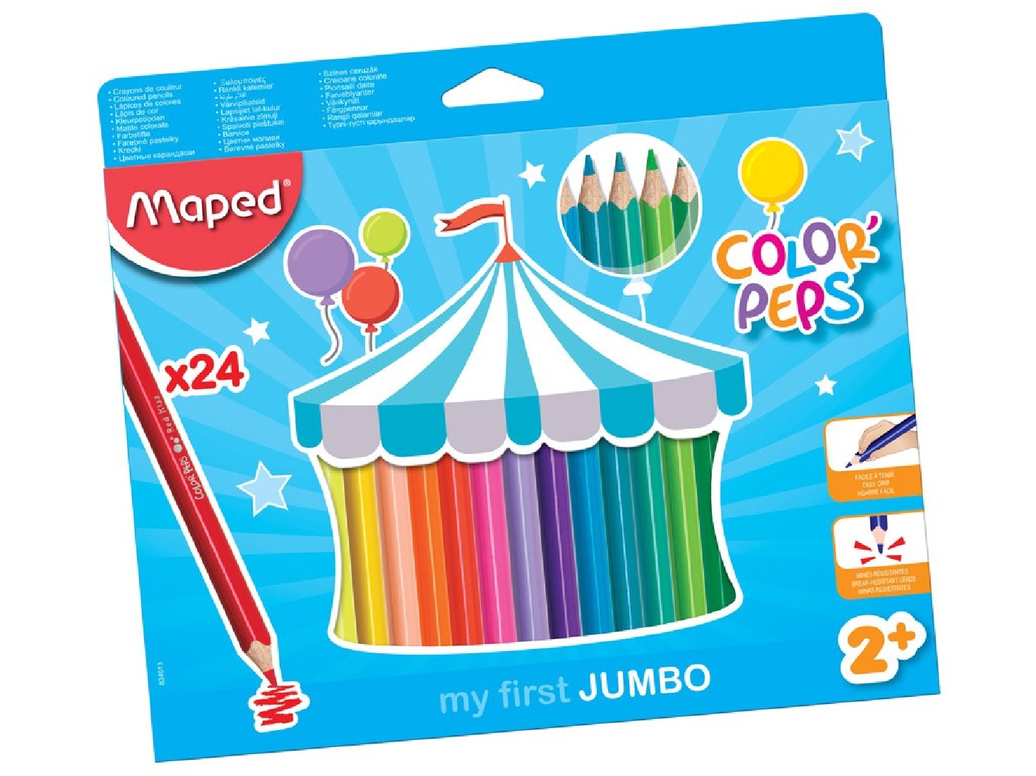 Ξυλομπογιές 24τμχ. Color peps Jumbo MAPED