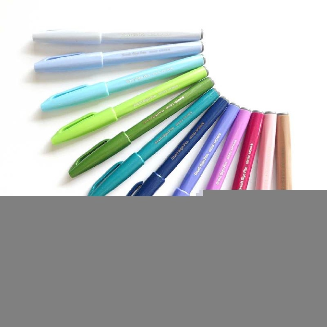 Pentel Fude Touch Brush Sign Pen - Light Grey