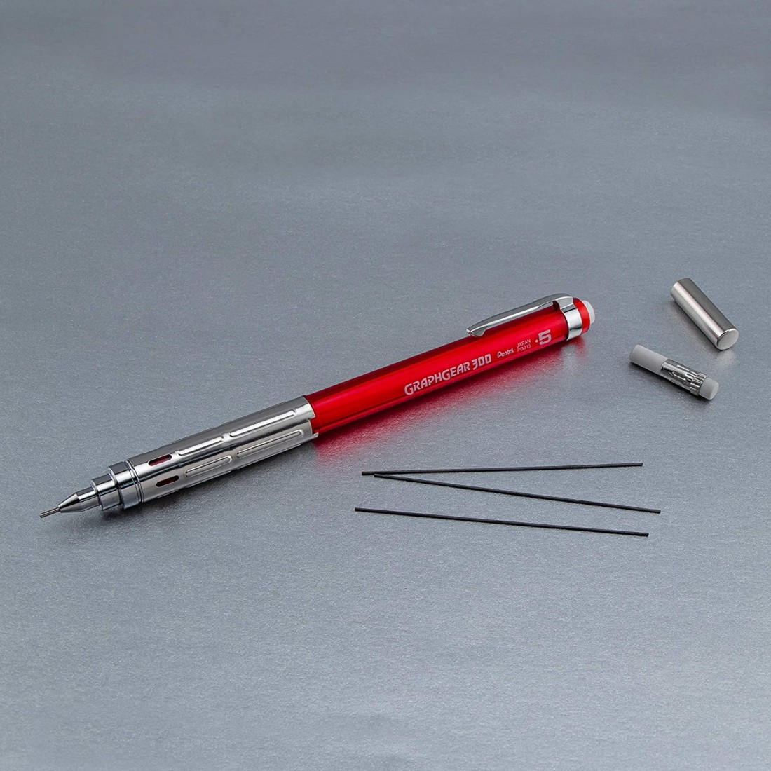 Pentel Graphgear 300 Red 0.5mm mechanical pencil  PG315-TBX