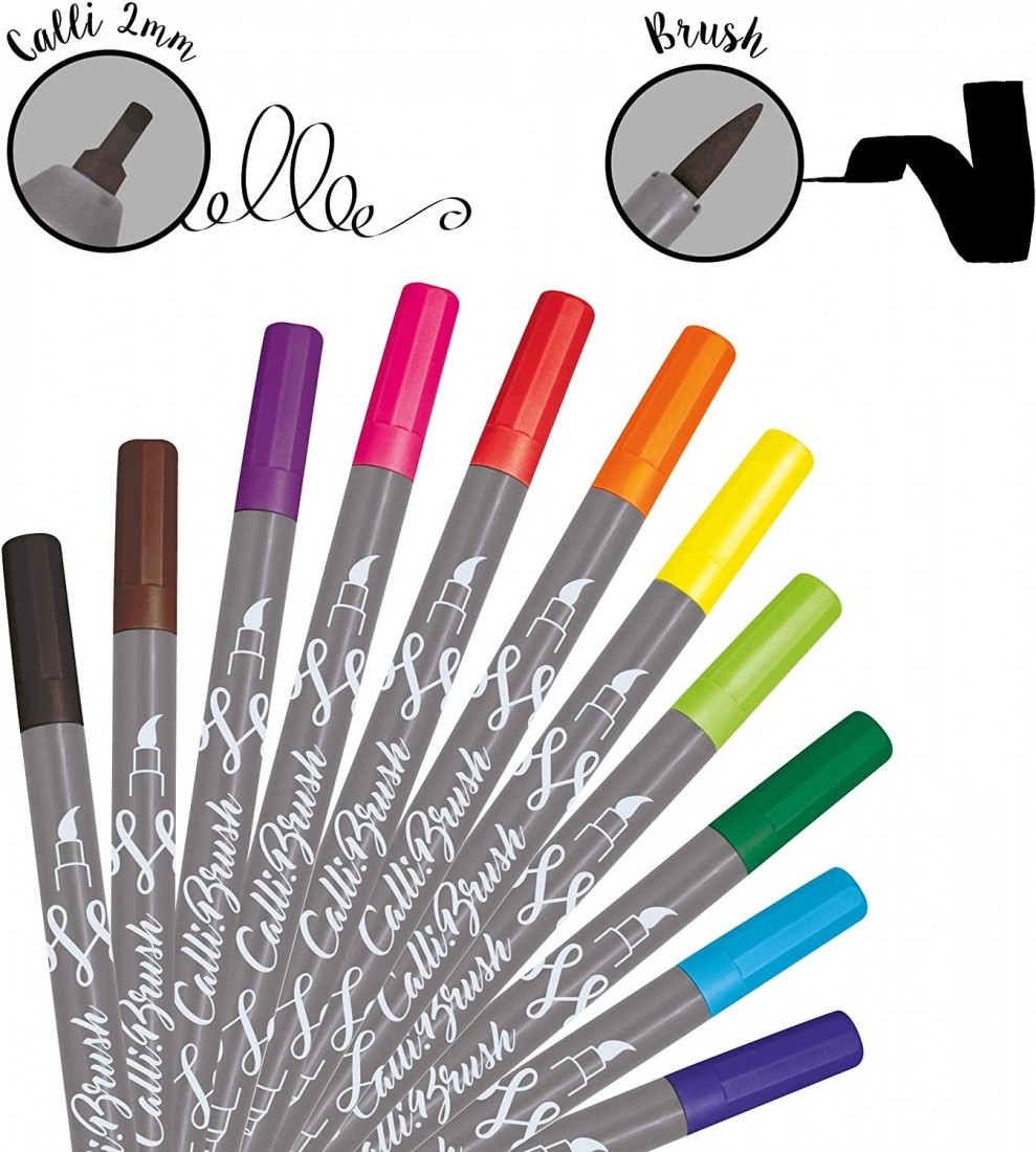 ONLINE Calli.Brush Pens in Bamboo Case 10+1