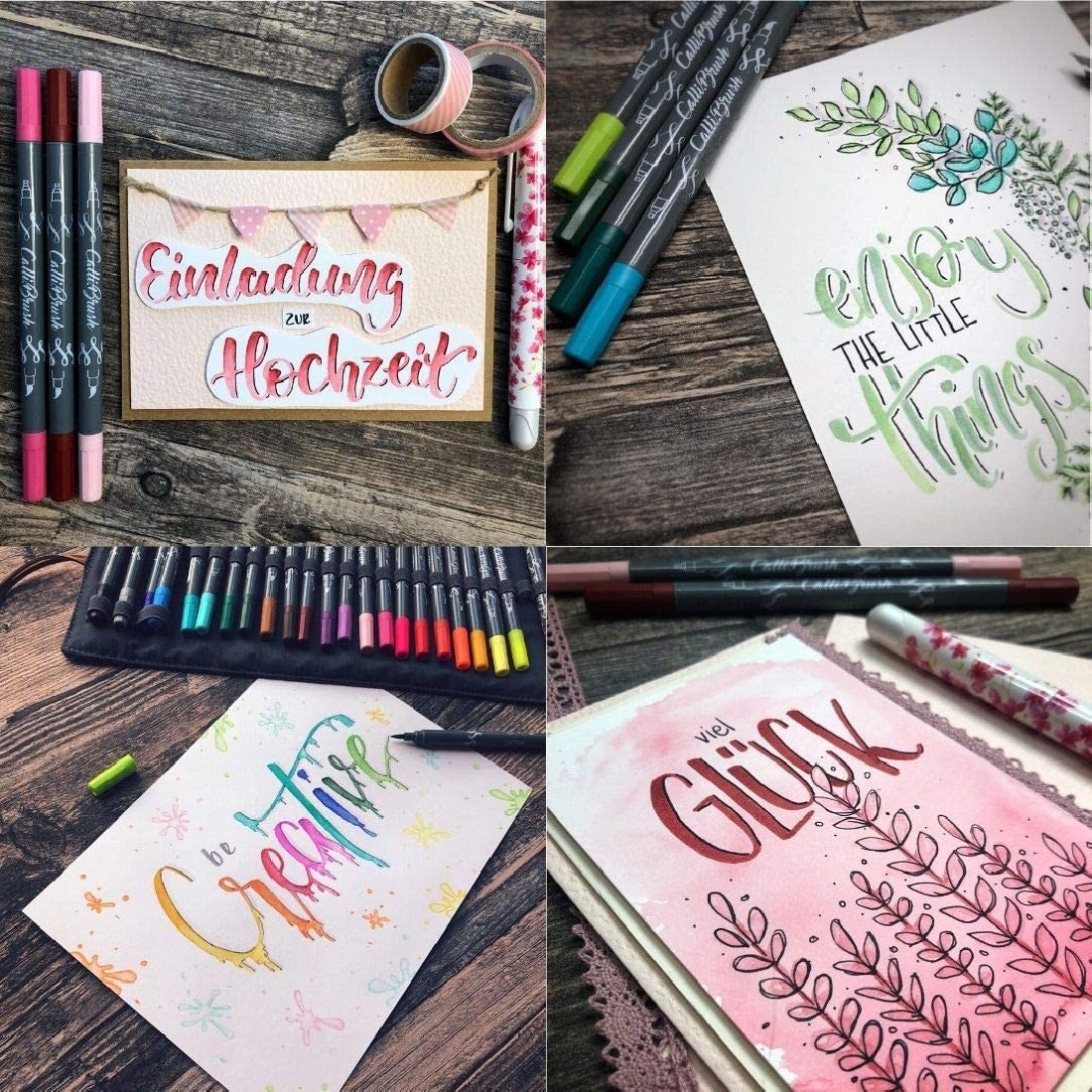 ONLINE Calli.Brush Pens in Bamboo Case 10+1