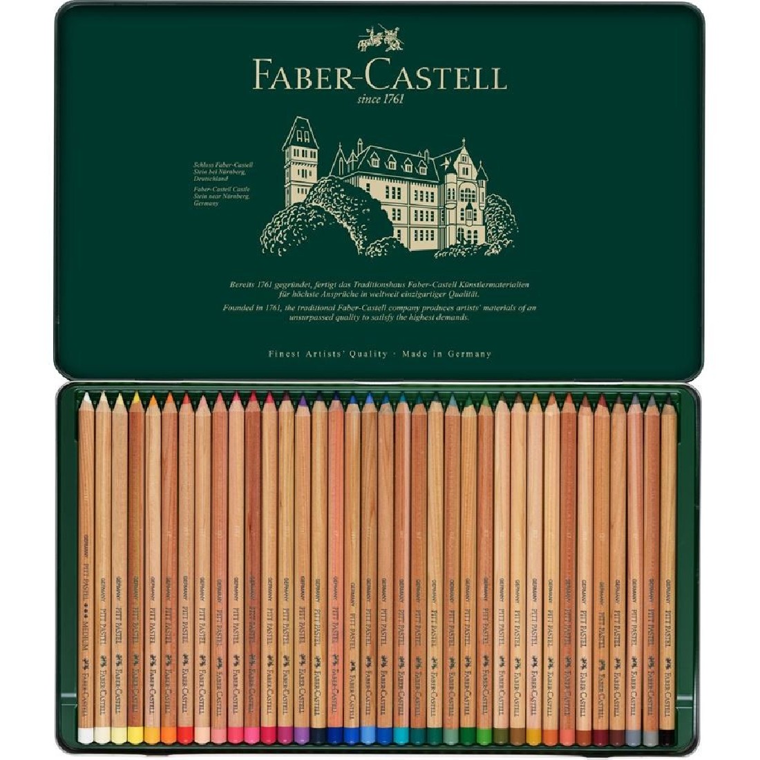 Colour pencil Pitt Pastel, tin of 36, Faber Castell 112136