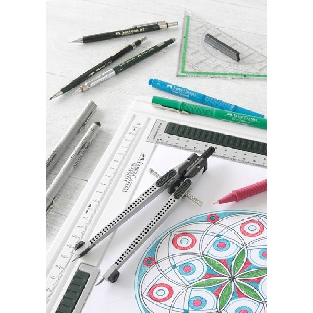  Faber Castell Διαβήτης με μηχανισμό εύκολης ρύθμισης Compass Grip Siver 174472