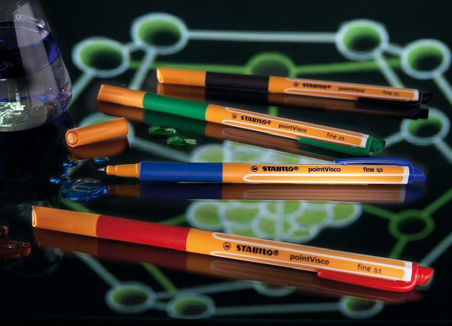 Stabilo Στυλό Rollerball Pointvisco 0.5mm Μπλέ με καπάκι